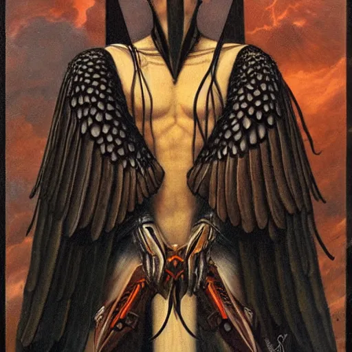 Image similar to portrait of a wing warrior, by Gerald Brom