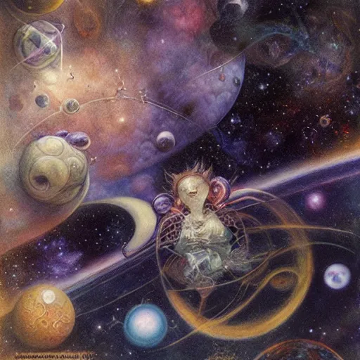 Prompt: Liminal space in outer space by Brian Froud