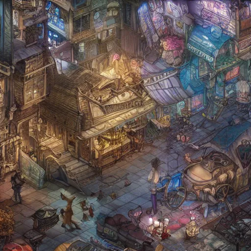 Image similar to a city of dogs, an ultrafine hyperdetailed illustration by kim jung gi, irakli nadar, intricate linework, bright colors, octopath traveler, final fantasy, unreal engine 5 highly rendered, global illumination, radiant light, detailed and intricate environment