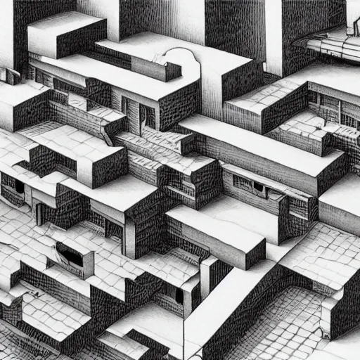 Image similar to isometric art by m. c. escher