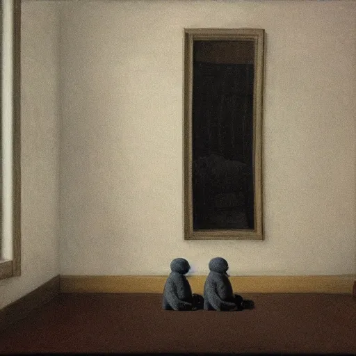 Image similar to tardigrade in style of vilhelm hammershoi