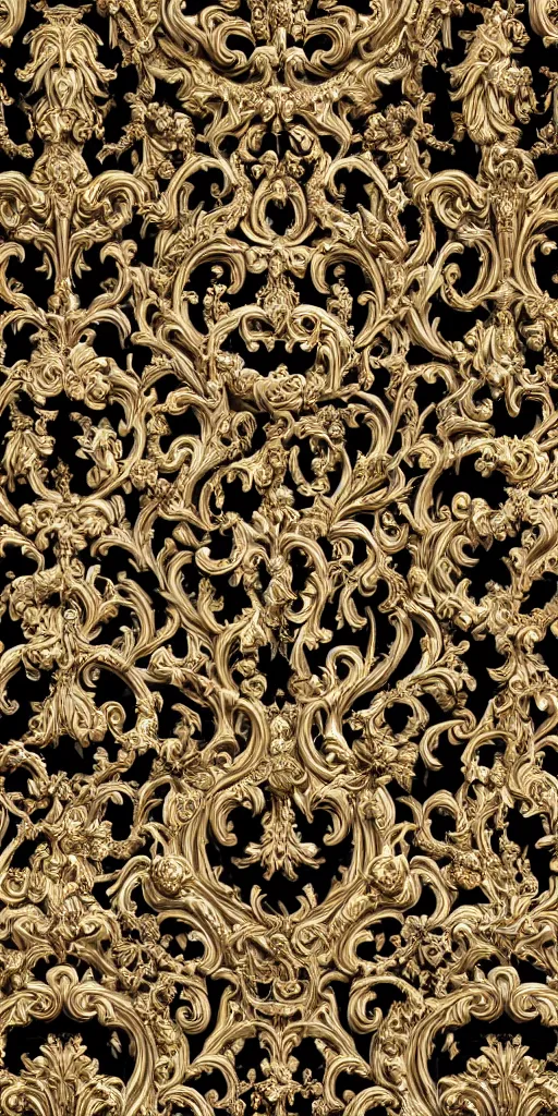 Image similar to the source of future growth dramatic, elaborate emotive Baroque and Rococo styles to emphasise beauty as a transcendental, seamless pattern, symmetrical, 8k image, supersharp, Golden black and white, 3D, no blur, sharp focus, insanely detailed and intricate, Octane render, 8K