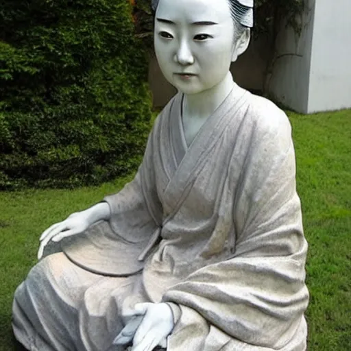 Image similar to japanese woman suddenly turned into a statue!!!!!