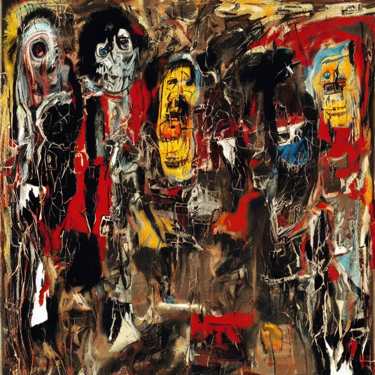 Image similar to a terrifying horrifying excruciating evil hell, by herman brood, by francis bacon, by jean - michel basquiat, by gustave moreau