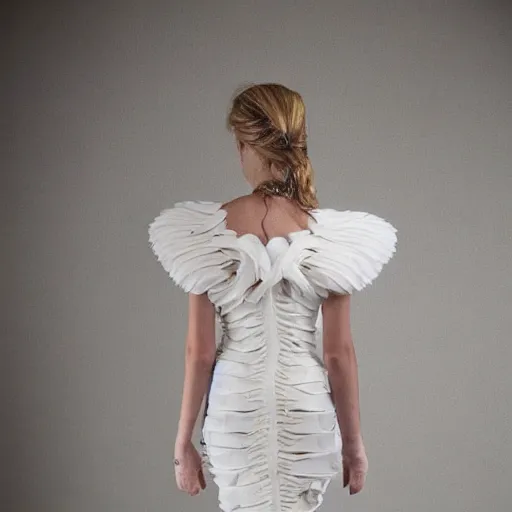 Image similar to dress made out of swans