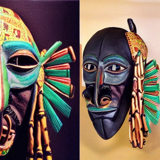 Prompt: African mask resembling snoop dogg, photorealistic