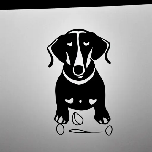 Image similar to very simple line art outline of dachshund