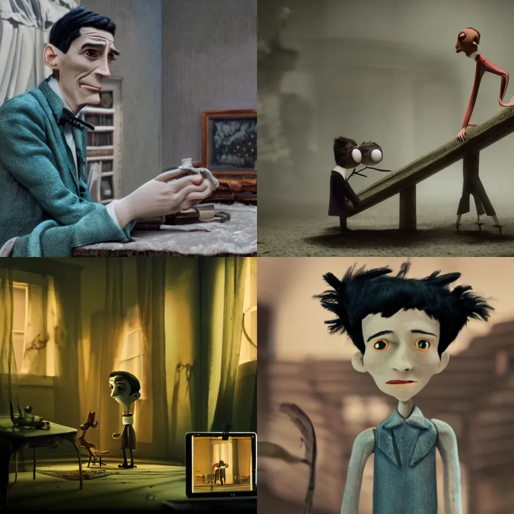 Prompt: stop motion animated adaptation of kafka's metamorphosis, henri selick, laika films, 4 k, hyper detailed, cinematic lighting