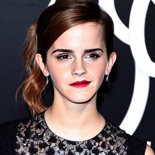 Prompt: emma watson with dentures