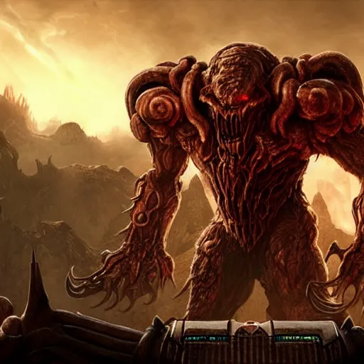 Image similar to monster from doom eternal