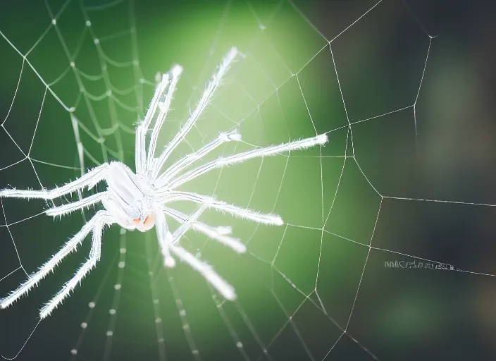 Prompt: super macro of a translucent clear white crystal spider with lcd monitor, in the forest. Fantasy magic style. Highly detailed 8k. Intricate. Nikon d850 300mm. Award winning photography.