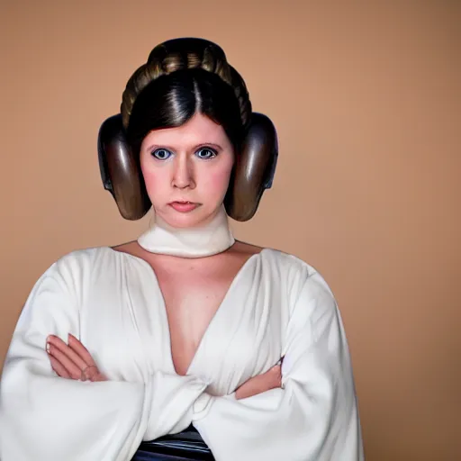 Prompt: Mark Hammill as Princess Leia, XF IQ4, 150MP, 50mm, F1.4, ISO 200, 1/160s, natural light