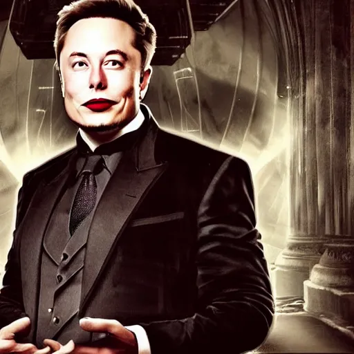 Prompt: that time elon musk reincarnated into another world as an aristocrat, dark fantasy, HD