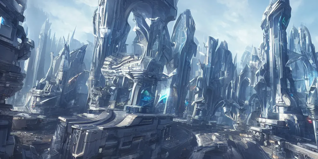 Image similar to futuristic city in style of artstation unreal engine