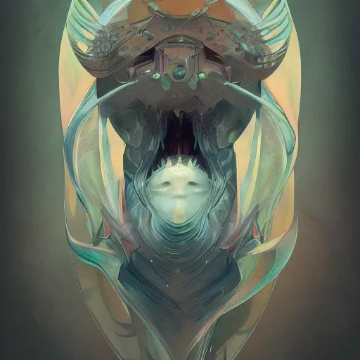 Prompt: shark - ron cheng & alphonse mucha, highly detailed, digital painting, ray tracing, concept art, illustration, smooth sharp focus, intricate, symmetry, artstation,