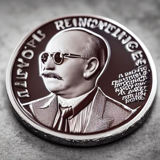 Prompt: A photograph of a chocolate coin that is engraved with a portrait of leon redbone, highly detailed, close-up product photo, depth of field, sharp focus