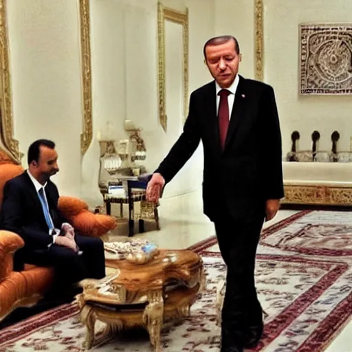 Prompt: recep tayyip erdogan caught on cctv