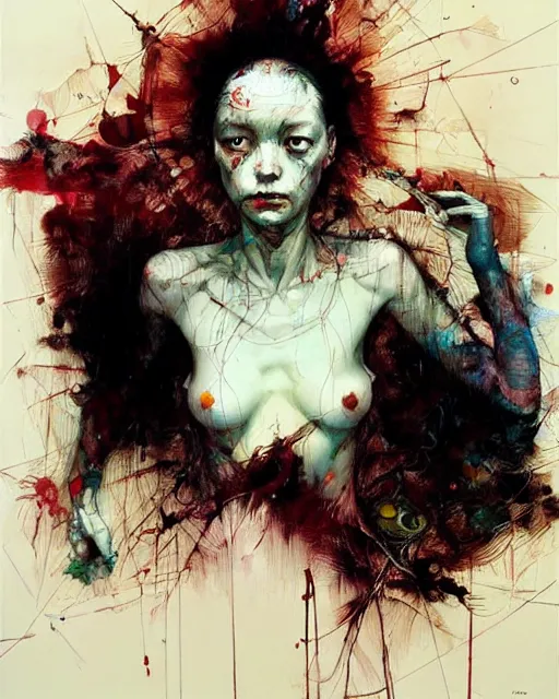 Image similar to we all live in a dystopian society cherishing silently the evil within. in the style of adrian ghenie, esao andrews, jenny saville, edward hopper, surrealism, dark art by james jean, takato yamamoto