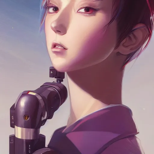 Image similar to A potrait of an alien with big and cute eyes, fine-face, realistic shaded perfect face, fine details. Night setting. Very anime style. Realistic shaded lighting poster by Ilya Kuvshinov katsuhiro, magali villeneuve, artgerm, Jeremy Lipkin and Michael Garmash, Rob Rey and Kentarõ Miura style, trending on art station