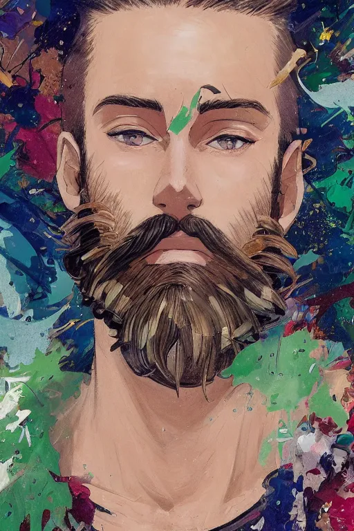 Prompt: beautiful anime of bold head with stubble!!! beard and green eyes, by sherree valentine daines, peter mohrbacher, alice neel, donato giancola, mike winkelmann, laurie greasley. trending on artstation, 8 k, masterpiece, graffiti, fine detail, full of color, intricate detail, golden ratio illustration, face detail