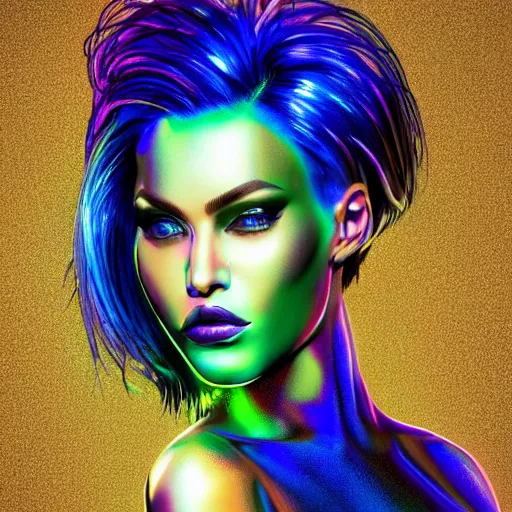 Image similar to electric woman, cute - fine - face, pretty face, oil slick hair, realistic shaded perfect face, extremely fine details, realistic shaded lighting, dynamic background, by arthur adams