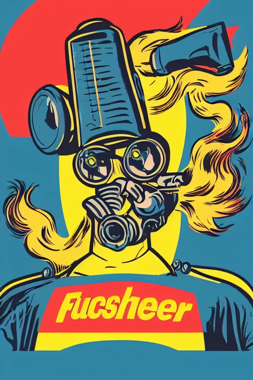 Image similar to fallout 7 6 retro futurist illustration art by butcher billy, sticker, colorful, illustration, highly detailed, simple, smooth and clean vector curves, no jagged lines, vector art, smooth andy warhol style