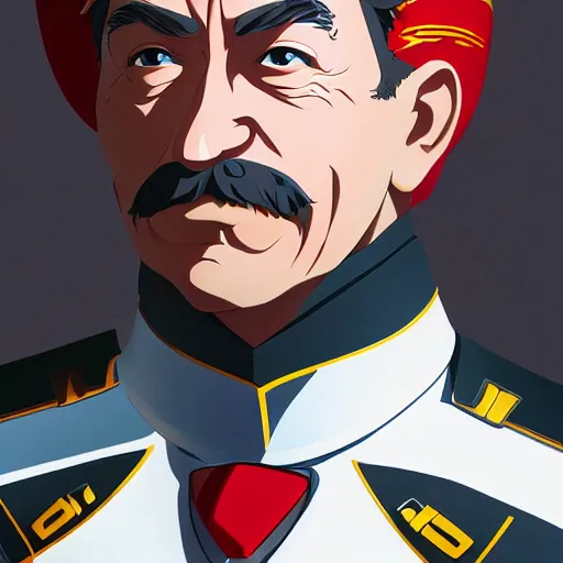 Prompt: portrait of stalin as a racing legend, anime fantasy illustration by tomoyuki yamasaki, kyoto studio, madhouse, ufotable, square enix, cinematic lighting, trending on artstation