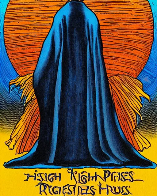 Image similar to the high priestess tarot card in the style of jean giraud