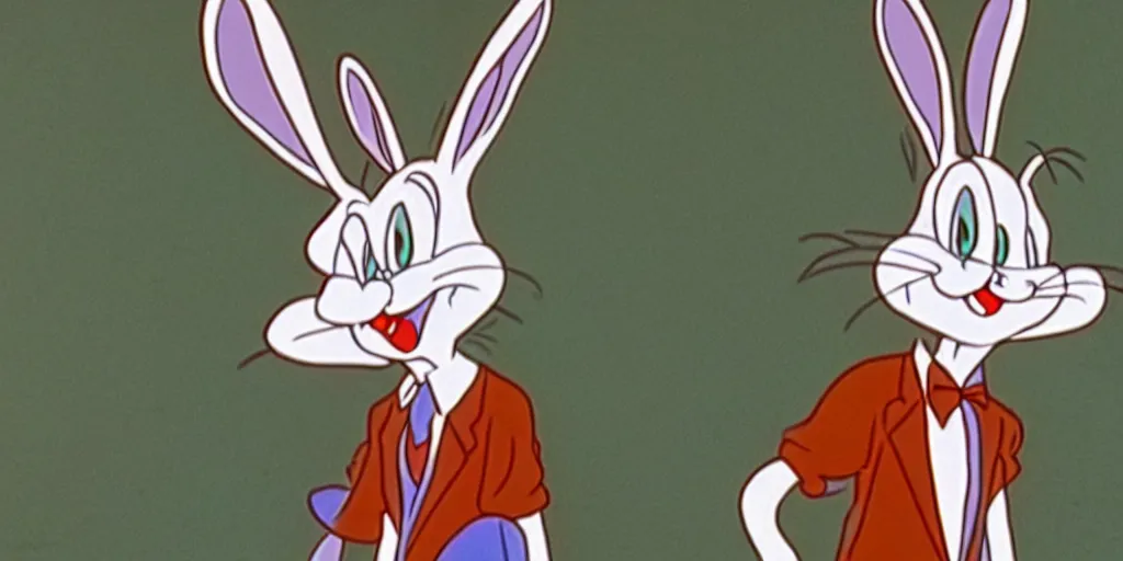 Image similar to a still of bugs bunny in twin peaks ( 1 9 9 0 ), tv still, hq, sharp, highly detailed