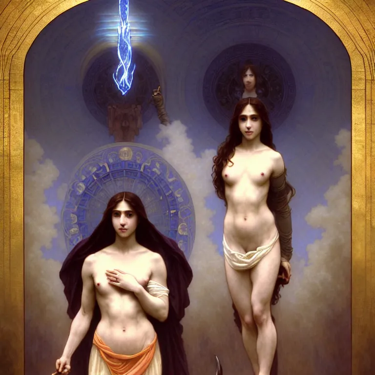 Image similar to renaissance professional digital art of wonderful symmetrical goddess hight blue atmospheric dramatic lighting, cinematic, painted, intricate, detailed, foreboding, by art by artgerm and greg rutkowski and alphonse mucha and william - adolphe bouguereau, gregory crewdson light, epic, stunning, gorgeous, much wow, cinematic, masterpiece.