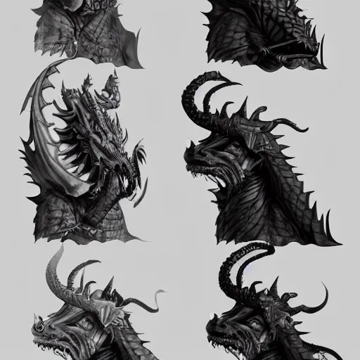 Image similar to dragon, dungeon and dragons, character concept, very detailed, trending on artstation, portrait