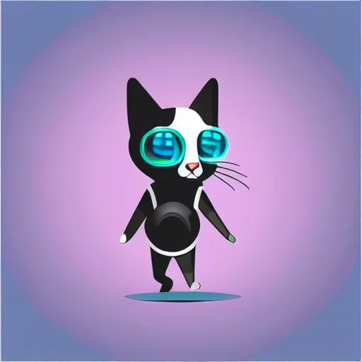 Image similar to futuristic cat in the style of vector art