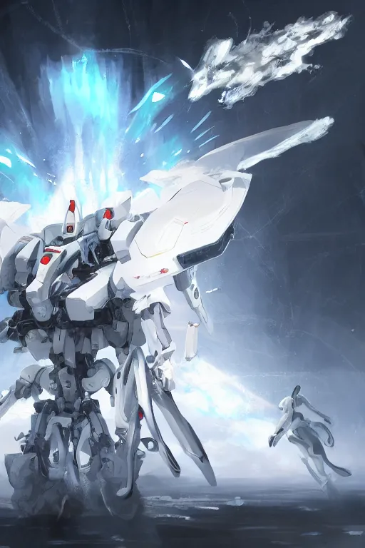 Prompt: anime teen guy with short wavy white hair wearing white clothes with short cape surrounded by circular mech drones, wlop, concept art, digital painting, trending on artstation, highly detailed, epic composition, 8 k uhd