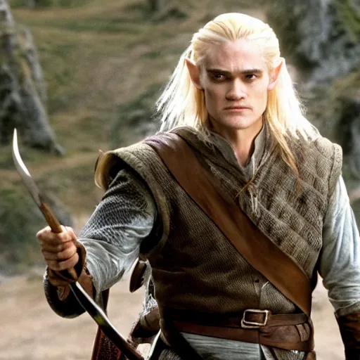 Image similar to jim carrey playing legolas in lord of the rings