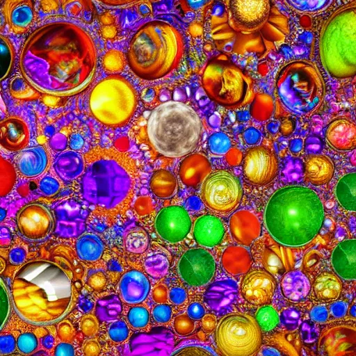 Image similar to a hyperdetailed maximalist intricate artwork of all shiny colorful crystals of the planet together. beautiful polished shiny 8 k 3 d gigapixel render. unreal engine. 1 0 0 0 0 colorful beautifully cutted gems