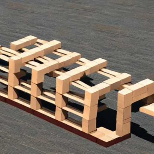 Image similar to ship of theseus made of blocks