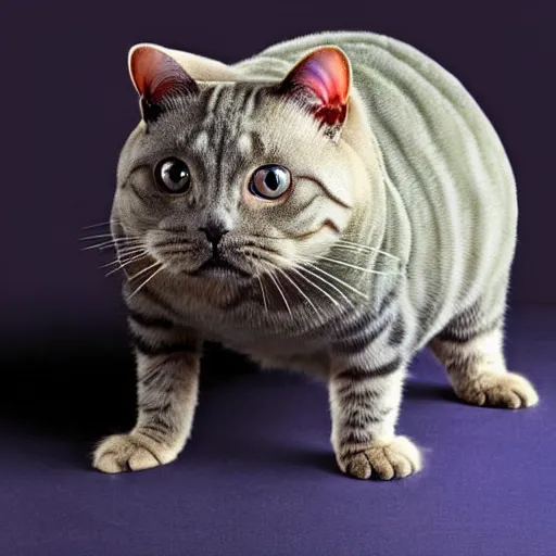 Image similar to a tardigrade - cat - hybrid, animal photography