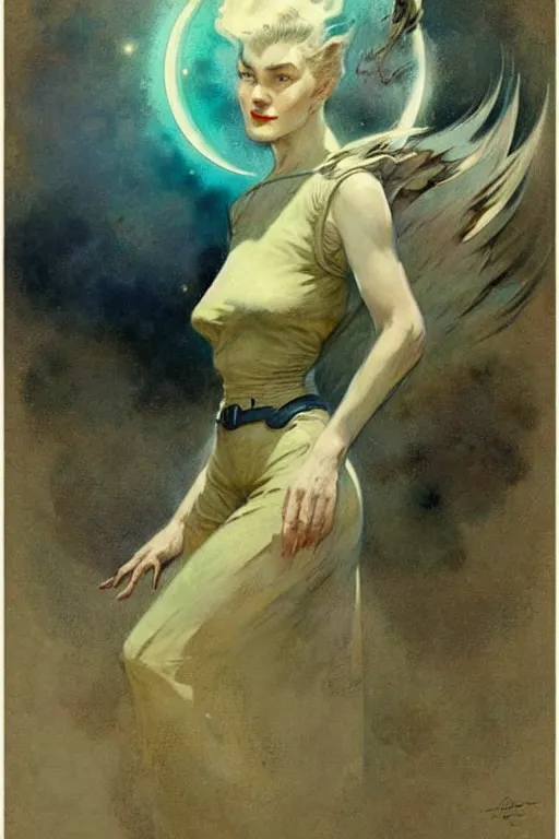 Image similar to (((((1950s science fiction cover art . muted colors.))))) by Jean-Baptiste Monge !!!!!!!!!!!!!!!!!!!!!!!!!!!