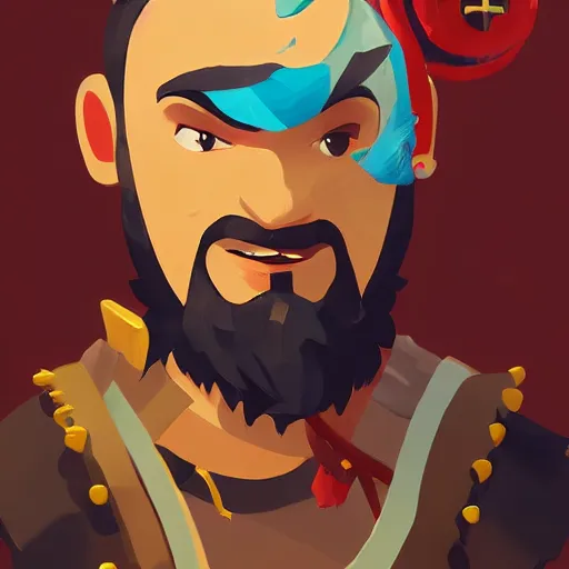 Image similar to painting jack the pirate on sea of thieves game avatar hero smooth face median photoshop filter cutout vector behance hd by jesper ejsing, by rhads, makoto shinkai and lois van baarle, ilya kuvshinov, rossdraws, illustration, art by ilya kuvshinov and gustav klimt