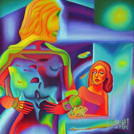 Image similar to the 4th dimension as a painting