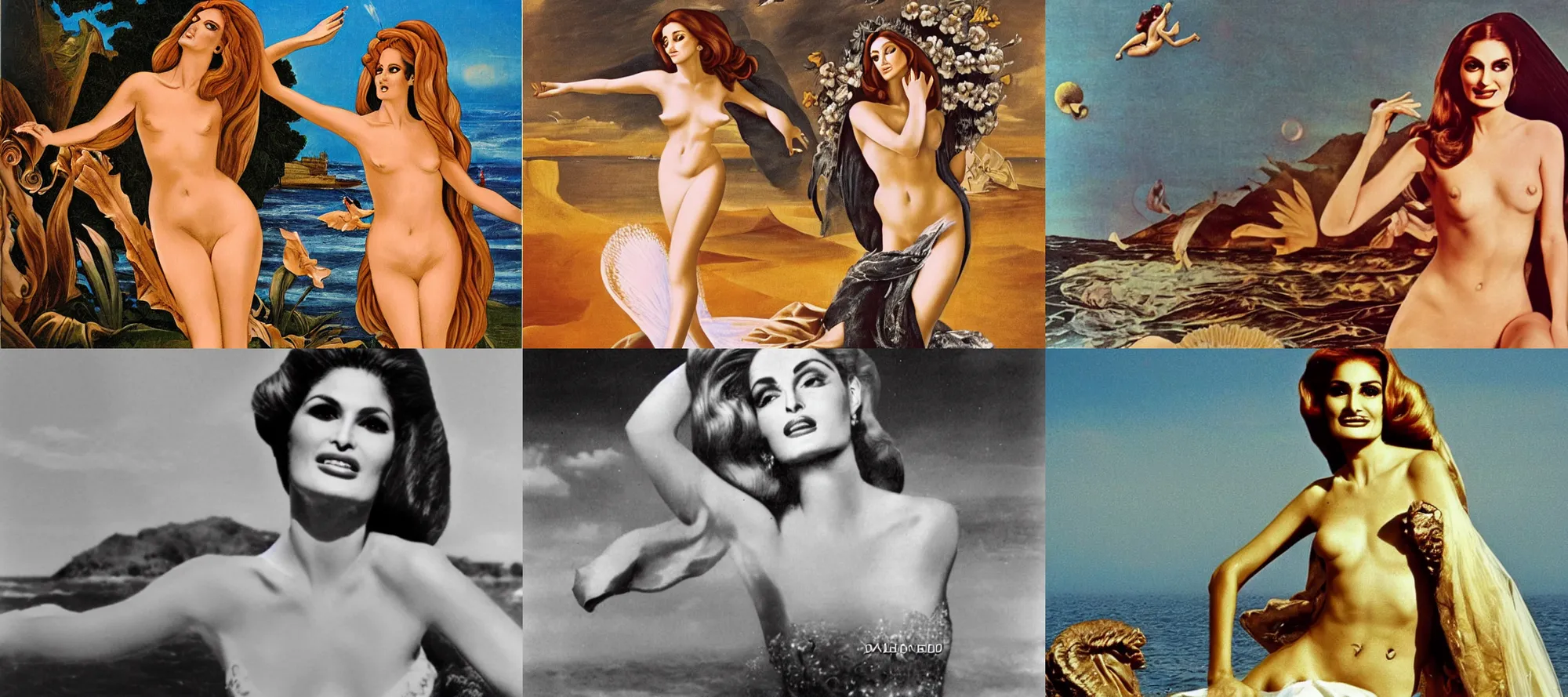 Prompt: picture of dalida in the style of birth of venus