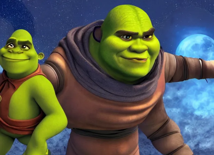 Prompt: Fusion Between Shrek and Megamind, 4k, Concept Art, Dreamworks Style