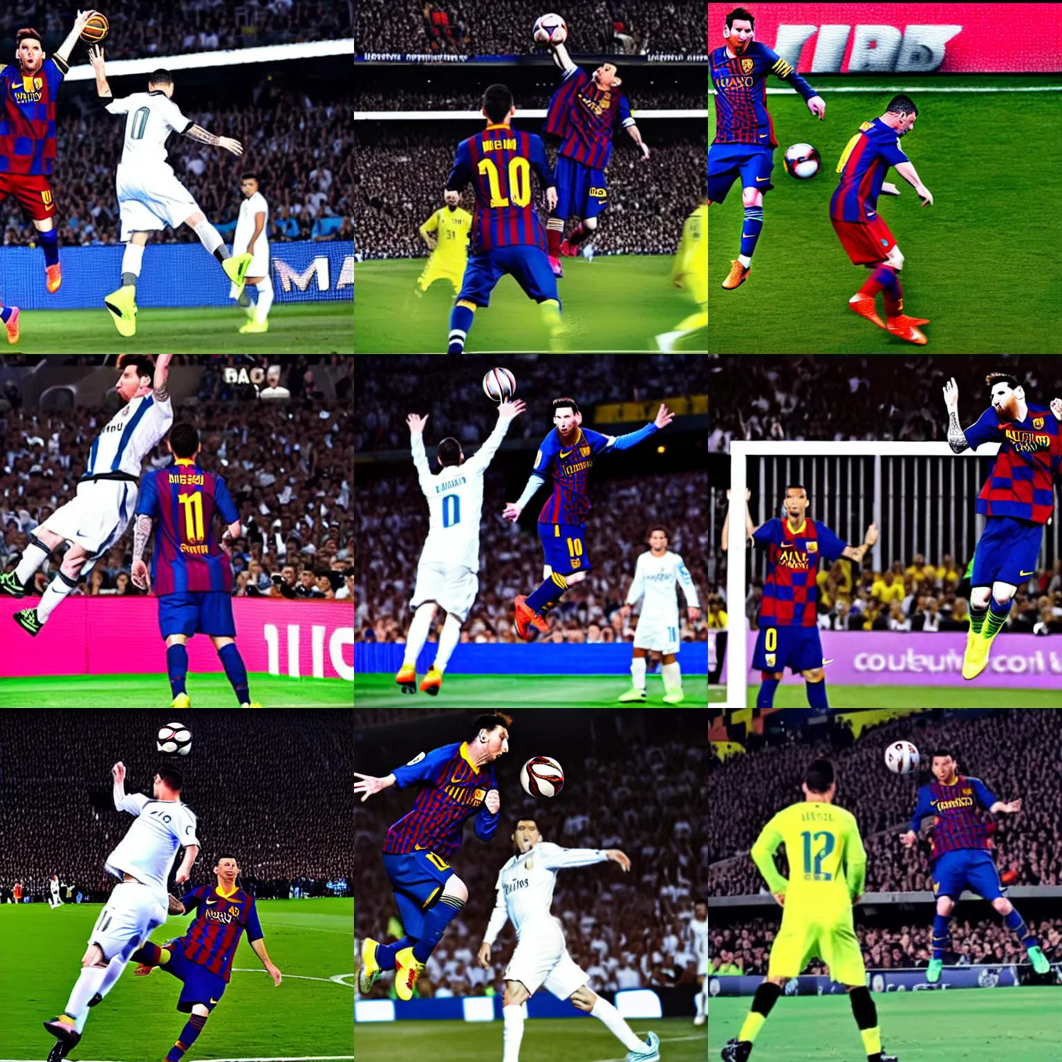 Prompt: Messi dunking on Ronaldo