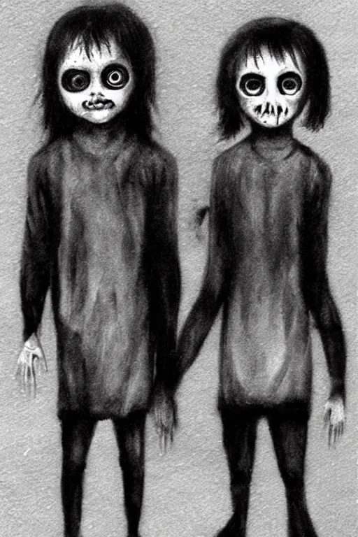 Image similar to black eyed kids, creepy, demonic