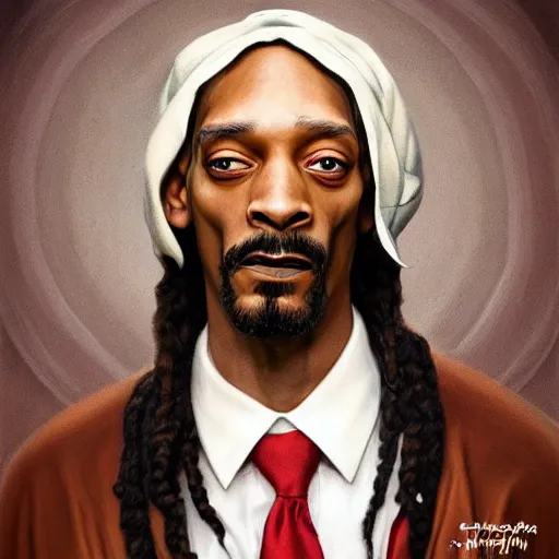 Prompt: beautiful portrait of Snoop Dogg like a ginger white person, face like european, Snoop Dogg blended white face paint, albino pale person like Caucasian race, Caucasoid race, dramatic lighting, intricate, wild, highly detailed, digital painting, artstation, concept art, smooth, sharp focus, illustration, art by artgerm and greg rutkowski and alphonse mucha, aryan man solo footage