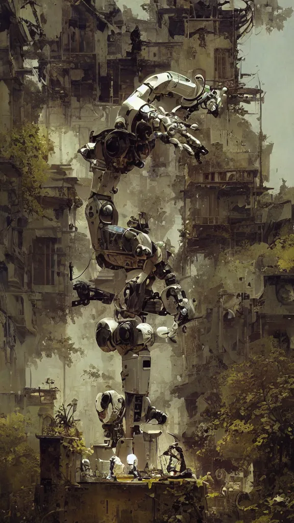 Prompt: robot painting a robot on canvas, intricate, highly detailed, photorealistic, film still, by carl spitzweg, ismail inceoglu, vdragan bibin, hans thoma, greg rutkowski, alexandros pyromallis, huang guangjian and gil elvgren and sachin teng