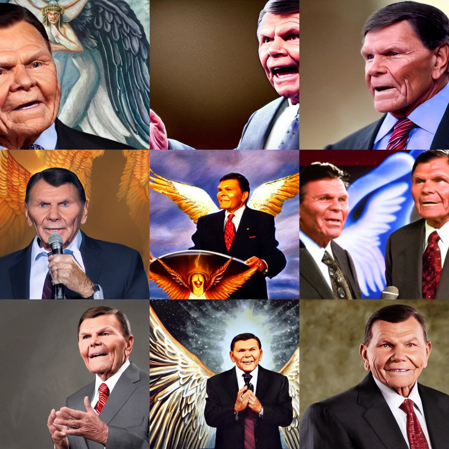 Prompt: high quality photo of christian televangelist kenneth copeland