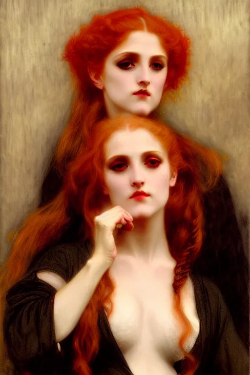 Prompt: victorian vampire blondes painting by rossetti bouguereau, detailed art, artstation