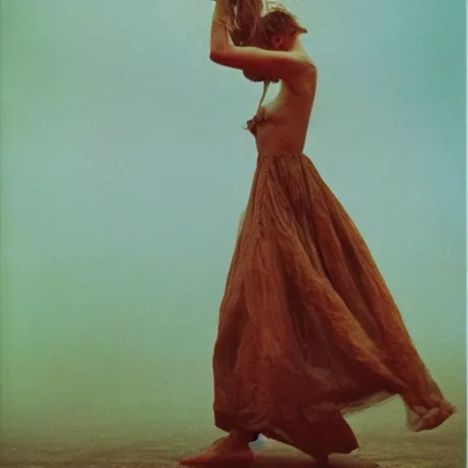 Image similar to 3 5 mm color photography, beksinski and fritz lang and annie liebovitz, vogue shoot