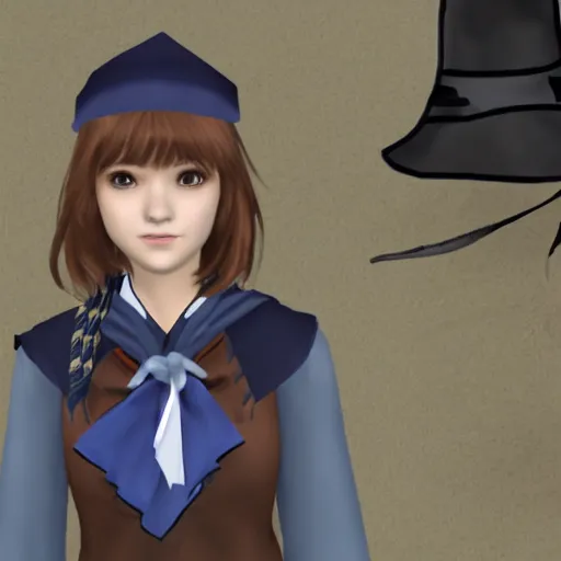 Prompt: Max Caulfield dressed as a Ravenclaw witch